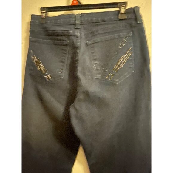 NYJD Women's Lift Tuck Technology Dark Wash Bootcut Pocket Detail Size 12 - Picture 9 of 16